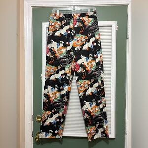 Katy’s Crane and Floral Printed Pants Sz L